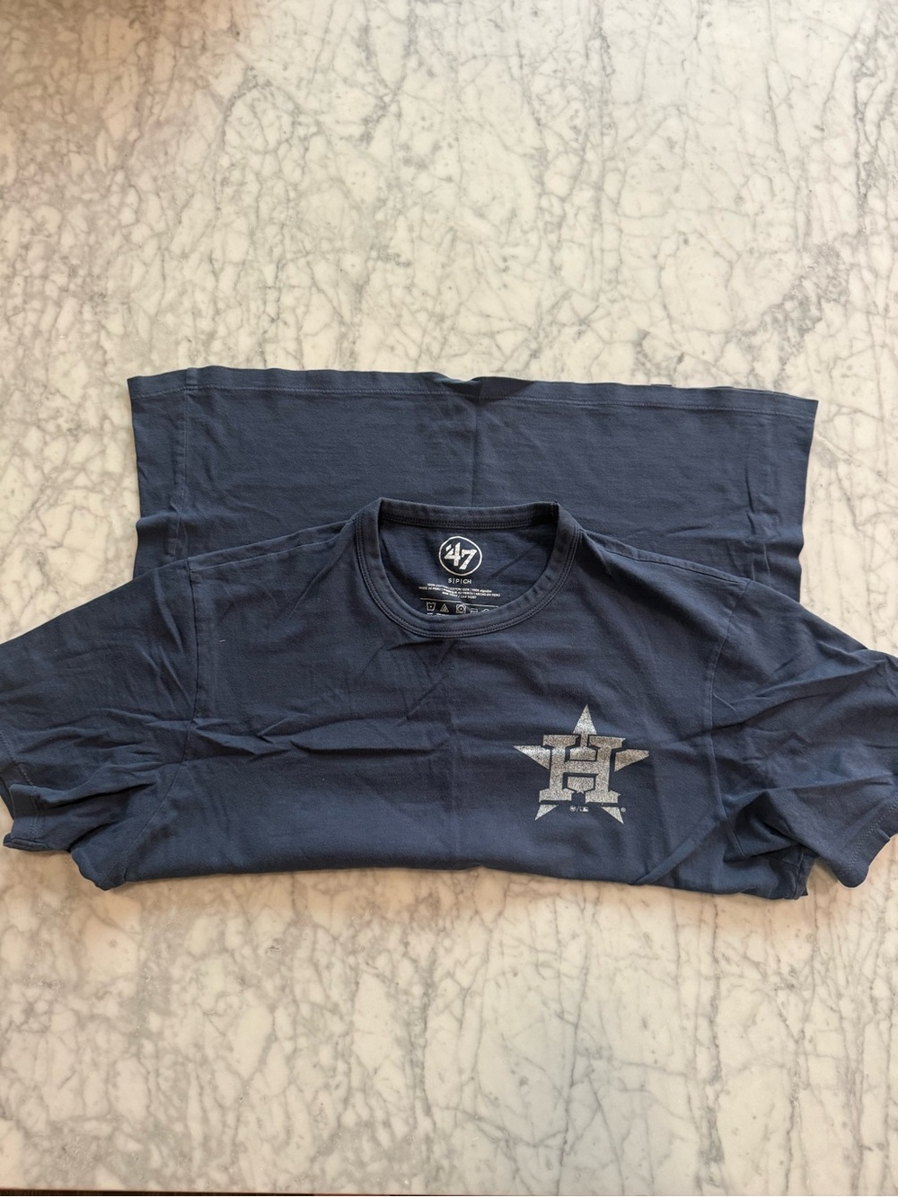47 Navy Kids T-Shirt with Silver Astros Star Logo
